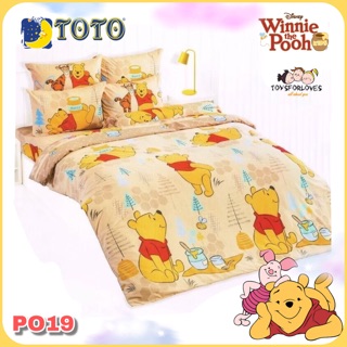 🔴ลิขสิทธิ์แท้🔴 Toto ผ้าปู (ไม่รวมผ้านวม) ลายการ์ตูน PO19 หมีพห์ POOH โตโต้ ผ้าปูเตียง ผ้าปูที่นอน Bed Sheet