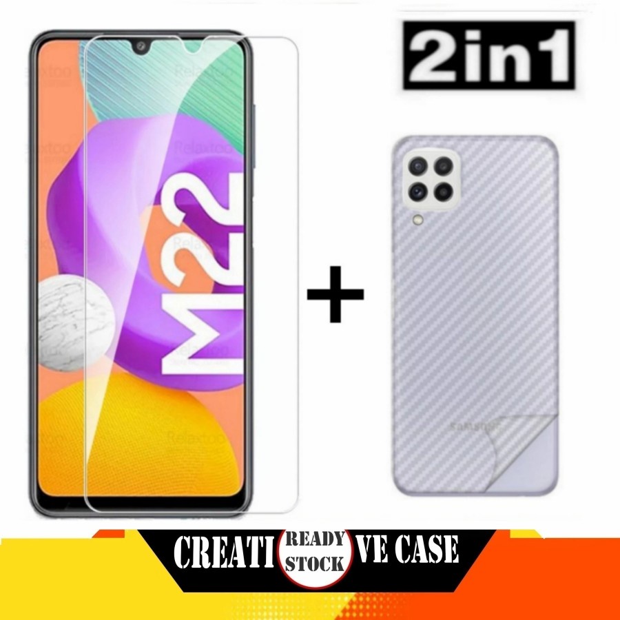 2 INC PACKAGE 1 กระจกนิรภัย SAMSUNG M22 4G ป้องกันหน้าจอ