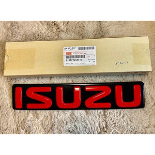 (แท้ศูนย์ 100%)โลโก้กระจังหน้าISUZU สีแดง พาร์ท 8982145870