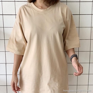 AY เสื้อยืดเปล่าทรง OVERSIZE พร้อมส่ง ผ้า COTTON 100 % สีขาว ดำ และ ครีม SML