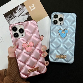 เคสโทรศัพท์มือถือแบบนิ่ม ลายมิกกี้เมาส์ ประดับเพชร แฟชั่น สําหรับ Iphone 14 pro max 7 8 Plus X XS max XR 11 pro max 12 pro max 13 pro max