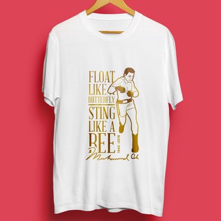 เสื้อยืดครอปMuhammad Ali เสื้อยืดลําลองแขนสั้นพิมพ์ลาย Like A Bee LegendS-5XL