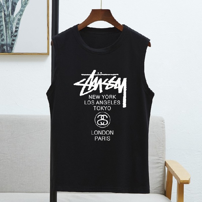 อินเทรนด์ที่สุด ใหม่ ลายตัวอักษร สบาย ๆ หลวม เสื้อแขนกุด 8สี S~3XL