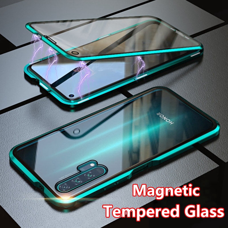 Two Side Glass Casing Huawei Nova 5T Honor 20 Pro 20i Lite 8X Phone Case Screen Protector Magnetic C