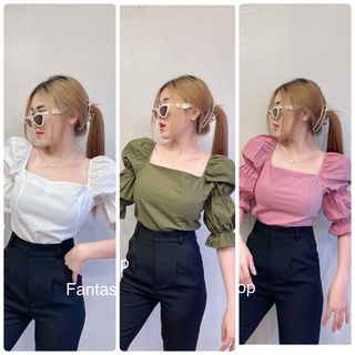 ✅สินค้าพร้อมส่ง!! เสื้อคอเหลี่ยม แต่งแขนสม็อคเพิ่มความน่าร๊ากไปอีก ด้านหลังสม็อค จะสาวไซส์ไหนก็ใส่สวย ปังปัง