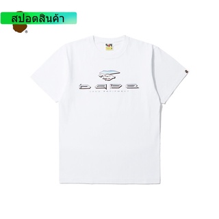 BAPE Menswear Trend 3D Ape Pattern Letter Print Solid Color Casual Short-sleeved T-shirt 110089C เสื้อยืดคอกลม