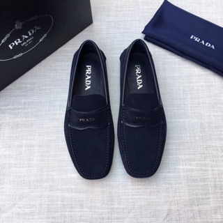 รองเท้า ปราด้า Saffiano in suede loafer