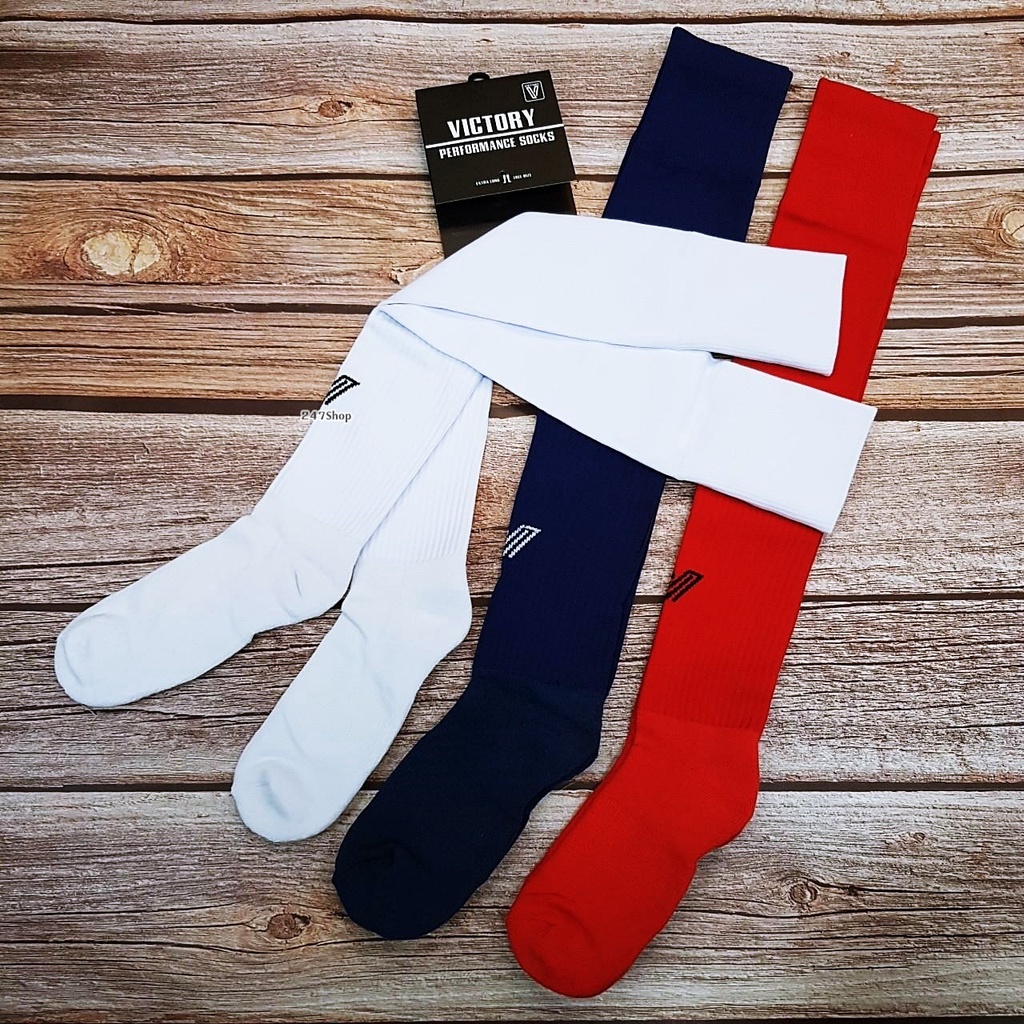 ถุงเท้าฟุตบอล แบบยาวพิเศษ-ไม่มีกันลื่น VICTORY PERFORMANCE รหัส PER-SOCKS