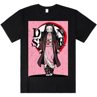 เสื้อยืด พิมพ์ลายโลโก้ Demon Slayer Nezuko สีชมพู