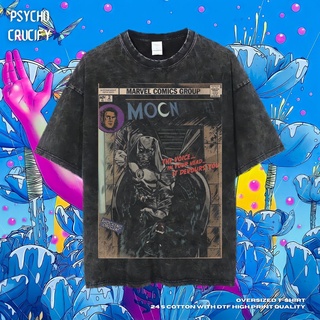 เสื้อยืด ขนาดใหญ่ พิมพ์ลายการ์ตูนมาร์เวล Psycho Crucify | หินล้างทําความสะอาด | เสื้อยืด ขนาดใหญ่ | สไตล์วินเทจ | เสื้อท