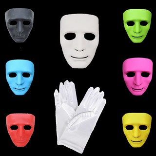 หน้ากาก+ถุงมือ หน้ากากฮิปฮอป Jabbawockeez และ ถุงมือสีขาว ปาร์ตี้ คอสเพลย์ ออกงาน เต้น การแสดง Hip Hop dance party