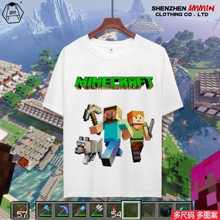 เสื้อยืดแขนสั้น พิมพ์ลายการ์ตูนอนิเมะ Minecraft สําหรับผู้ชาย และผู้หญิง พร้อมส่ง