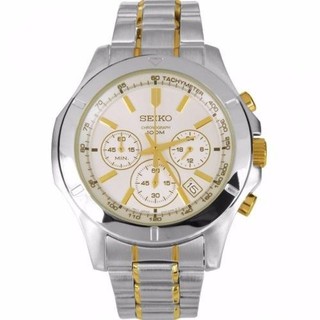 นาฬิกาข้อมือ Seiko Mens Chronograph Silver Tone Dialรุ่นSSB107P1