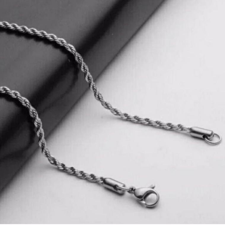 W2T9 TITANIUM สร้อยคอสําหรับผู้ชายและผู้หญิง, TANG CHAIN & DOES ไม่ใช่ FADE BFJ