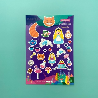 สติ๊กเกอร์ติดเล่น กันน้ำ ลาย WONDERLAND ( Sticker dicut 1 sheet )