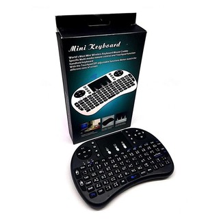 Mini Wireless Keyboard 2.4 Ghz Touchpad มีพิมพ์ภาษาไทยบนตัว สำหรับ Android tv box , mini pc, windows ( สีดำ)