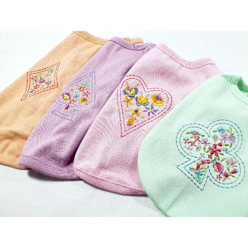 เสื้อยืดหมา เสื้อยืดแมว สีพาสเทลน่ารัก ปักลาย