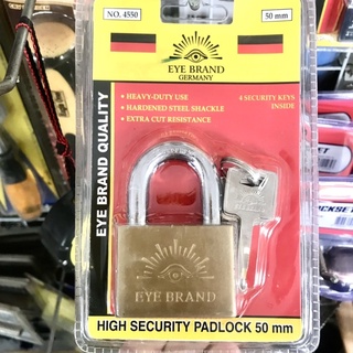 Eye brand Germany High Security Padlock 50mm กุญแจทองเหลือง แท้ คอสั้น กุญเเจล็อคบ้าน ตราตา แท้ 100% อุปกรณ์กันขโมย