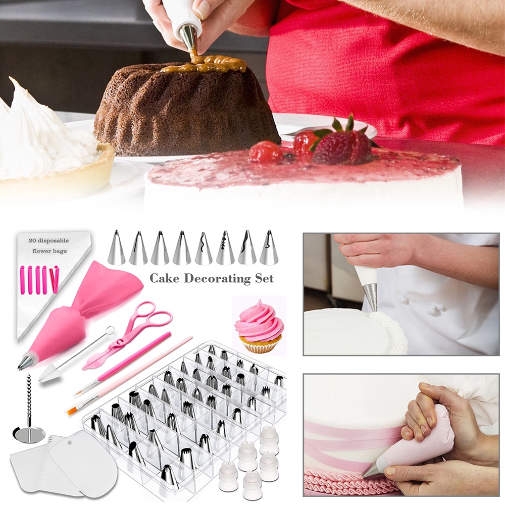 42 Pcs Cake Baking Decorating Kit Set Piping Tips Pastry Icing Bags Nozzles Tool