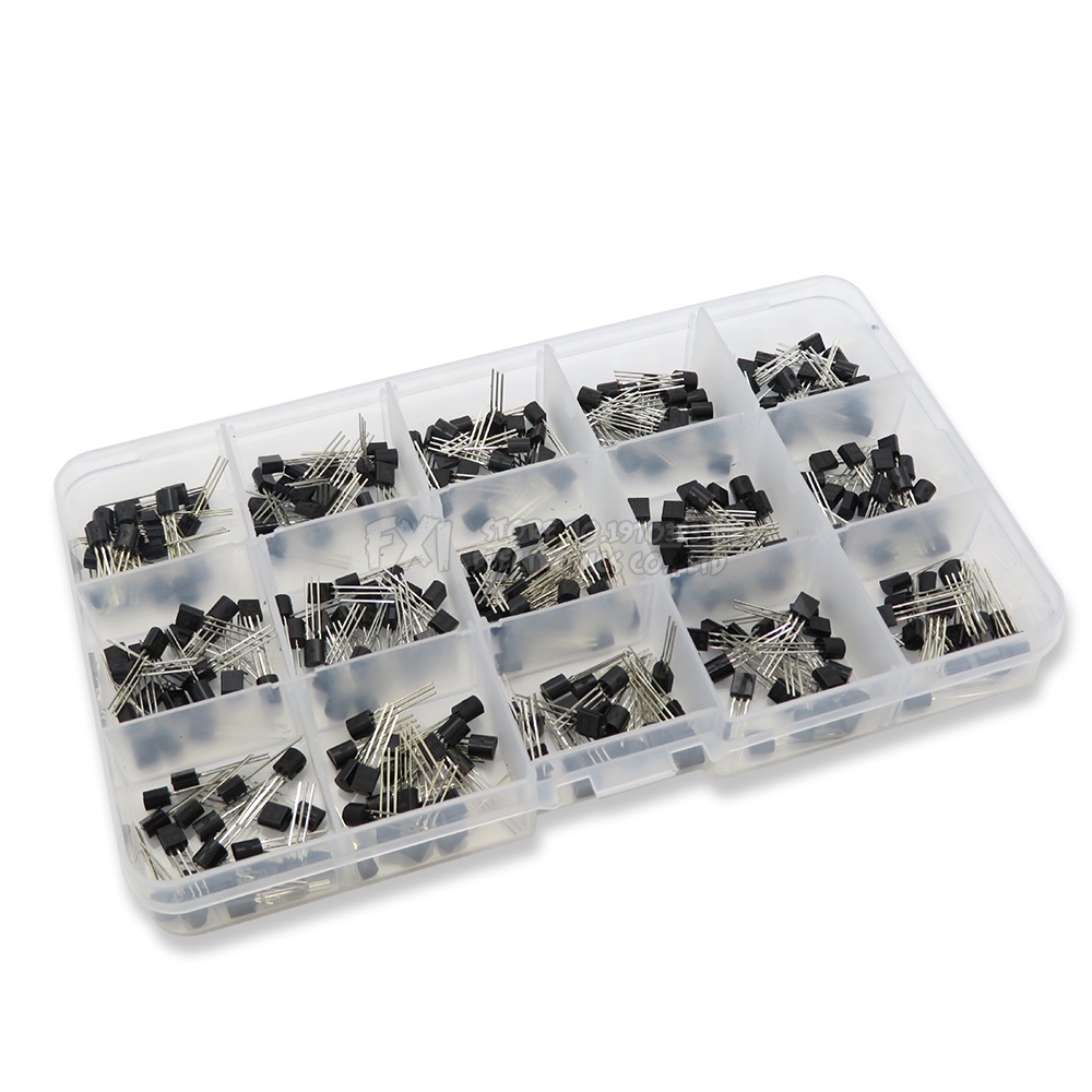 300PCS TO-92 Assorted Kit 2N2222 S9012 S9013 S9014 S8050 S8550 2N3904 2N3906 2N5401 2N5551 A42 A92 A