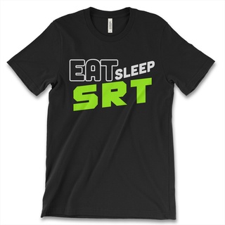 แขนสั้นcrew neckกระหน่ํา เสื้อยืดลําลอง แขนสั้น พิมพ์ลาย Eat Sleep SRT Chrer 300c Hemi สไตล์คลาสสิก สําหรับผู้ชาย JIlgin