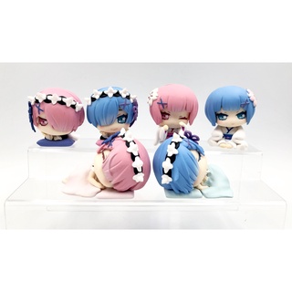 [ Re:Zero - รี:ซีโร่ รีเซทชีวิต ฝ่าวิกฤติต่างโลก ] Gashapon Onemutan - กาฃาปอง โอเนมุตัน : แรม เร็ม ( Set of 6 )