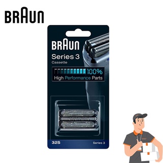 Braun 32S Series 3 Foil &amp; Cutter Replacement Head (Silver Color) Compatible with Models 3000s 3010s 3040s 3050cc 3070cc