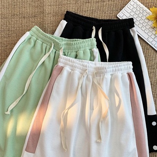 🩳🩳Waffle shorts women s 2022 new color matching five-point pants Korean version Loose all-match sports pants trend . ว