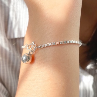 Yourdays/Silver bracelets യ/สร้อยข้อมือเงินแท้ลายโซ่กล่อง