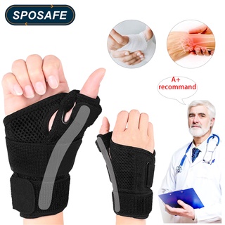 Sposafe สายรัดข้อมือ แบบปรับได้ 2 In 1 สายรัดข้อมือ ระบายอากาศ ทนทาน สําหรับเล่นกีฬา และทํางาน และโรคข้ออักเสบ ข้อมือ