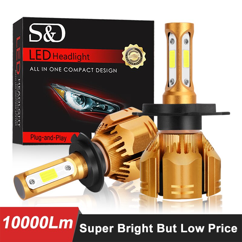 หลอดไฟหน้ารถยนต์ LED H1 H3 H4 LED H7 H11 HB3 9005 HB4 9006 H13 9004 HB1 9007 HB5 9012 HB2 10000LM 60