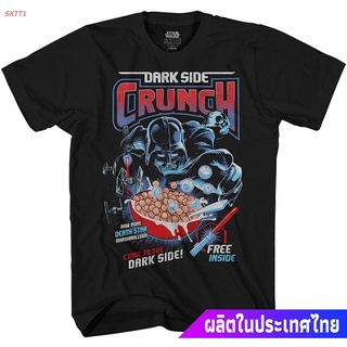 เสื้อยืดพิมพ์ลายผ้าฝ้ายแท้เสื้อยืดกีฬา STAR WARS Darth Vader Dark Side Crunch Cereal Funny Humor Pun Adult Tee Graphic T