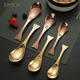 Epoch ช้อนกาแฟ ซุป ชา สเตนเลส 304 ลายการ์ตูน สีโรสโกลด์ หลากสี สําหรับคนของหวาน บนโต๊ะอาหาร