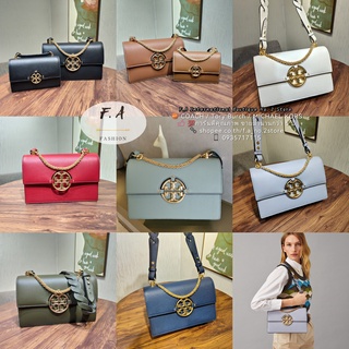 F.A ว่าแท้100% TORY BURCH MILLER SHOULDER BAG กระเป๋าสะพายหนัง Double T LOGO กระเป๋าออร์แกน ขนาดแพ็คคู่ 931 81688