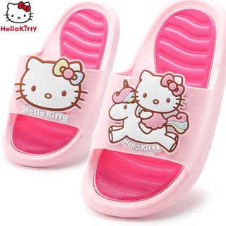 Hello Kitty รองเท้าแตะ ป้องกันการลื่น พิมพ์ลาย KT เหมาะกับใส่ในบ้าน แฟชั่นฤดูร้อน สําหรับเด็กผู้หญิง