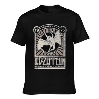 เสื้อยืดแขนสั้น ผ้าฝ้าย พิมพ์ลาย Led Zeppelin Madison Square Gardens 1975 คุณภาพสูง สําหรับผู้ชายS-5XL