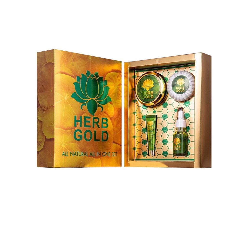 แท้-ส่งไว📢 (กันแดด+ครีม+เซรั่ม+สบู่) Herb Gold เฮิร์บโกลด์ ชุดอภิมหาโชค