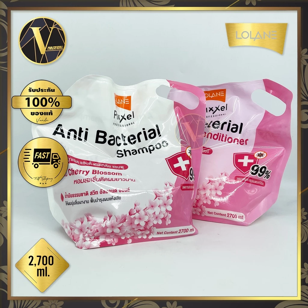 Lolane Pixxel Anti Bacterial Shampoo&Conditioner โลแลน พิกเซล แอนตี้ แบคทีเรีย แชมพู/คอนดิชันเนอร์ (2700 ml.)