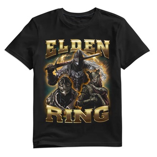 เสื้อยืดพิมพ์ลายแฟชั่น เสื้อยืด พิมพ์ลายวงแหวน Elden Blade of Miquella The Tarnished สไตล์วินเทจ สําหรับผู้ชาย