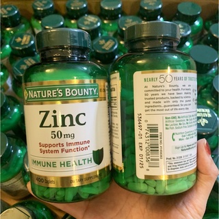 วิตามินสังกะสี บำรุงผมและเล็บ Natures Bounty Zinc 50mg, 400 เม็ด