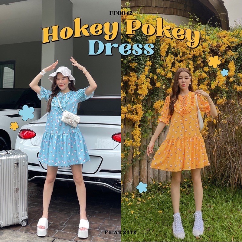 FLAT2112 FF0042 : HOKEY POKEY DRESS 🌸
