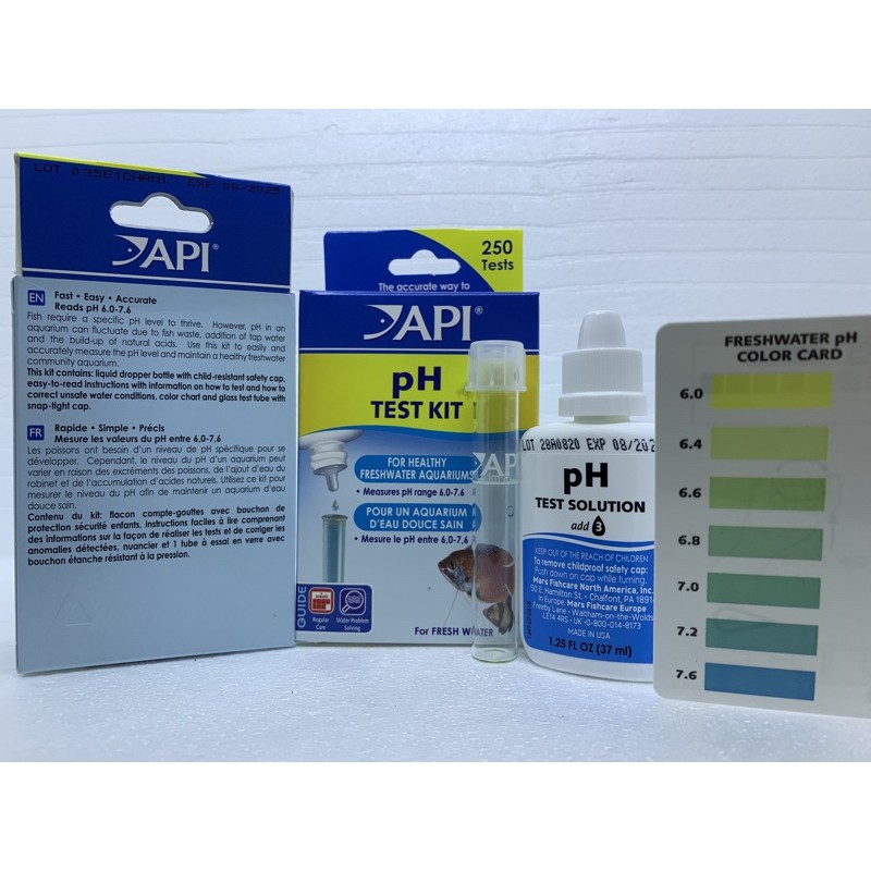 API PH TEST KIT for fresh water (250 TESTS)
