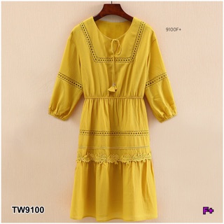 GN9100 Maxi Dress แม็กซี่เดรส