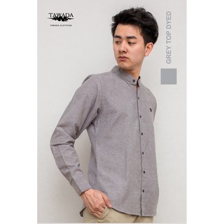 [ลด130฿โค้ดSEPIING38] TAWADA เสื้อเชิ้ตแขนยาว รหัสT013 GREY TOP DYED MANDARIN