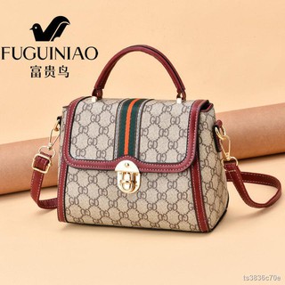 ในสต็อกในกรุงเทพกระเป๋าเป้◄Fugui Bird Bag Women 2020 New Handbag Wild Western Style Diagonal Printed Ladies Four Season