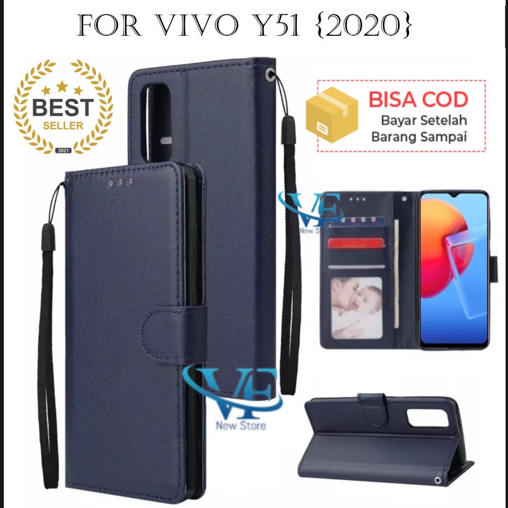 CASE Flip Case VIVO Y51 {2020} Flip Wallet Leather Standing Flip Cover