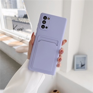 Candy Color เคท Samsung Note20 Ultra Note10+ Soft Silicone Case with Card Slot เคท Galaxy A21S A31 A51 A71 Phone Cover เคสโทรศัพท์