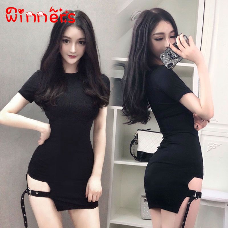 ราคาถูก ชุดเดรสสั้นแขนสั้นเซ็กซี่สำหรับผู้หญิง dress facebook