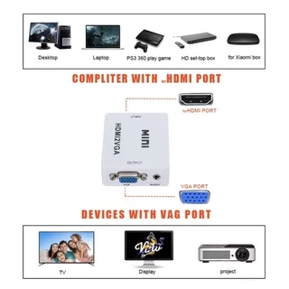 ตัวแปลง Mini เอชดีเอ็มไอ ตัวแปลง HD to VGA กับสายเคเบิ้ล USB 1080P