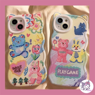 🌈Casing🌸 เคสป้องกันโทรศัพท์มือถือ แบบนิ่ม ลายหูแมว ขอบหยัก สําหรับ iPhone 14 13 12 11 Pro Max SE2020 X XR Xs Max 7 8 6 6s Plus